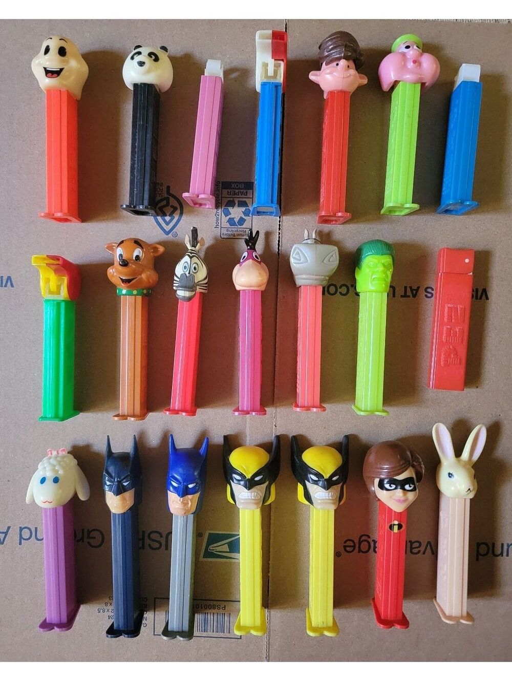 21-Pack PEZ Multi-Character Vintage Candy Dispensers Collection - Good Condition